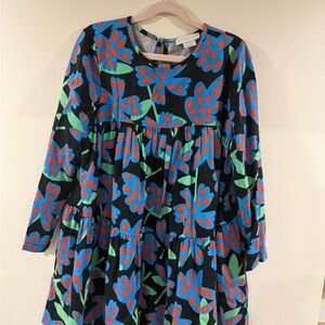 Stella McCartney Kids Floral Dress - Black, Blue, and Red